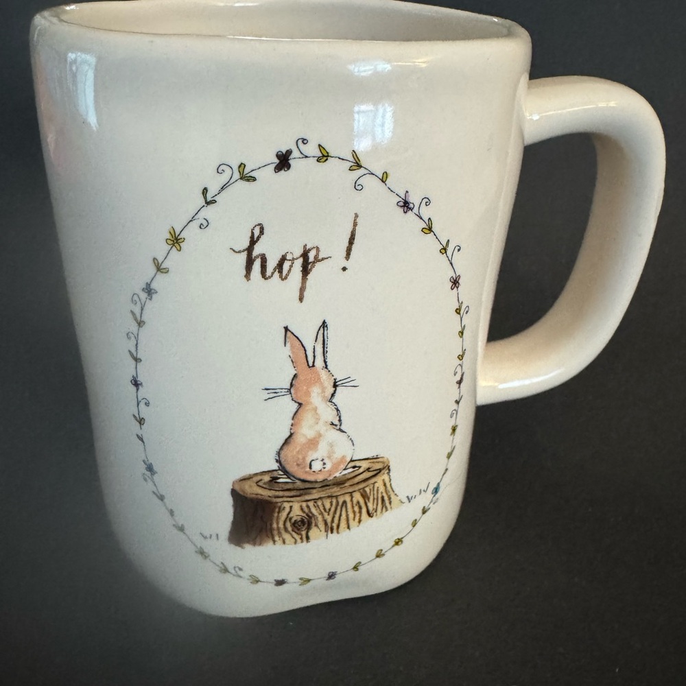 Rae Dunn Large Bunny Rabbit Mug, “Hop”!